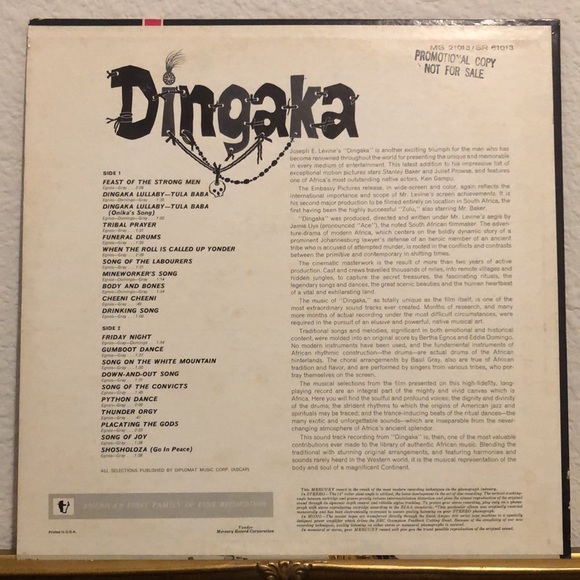 Dingaka Original Movie Soundtrack Vinyl Lp '65 - Picture 2 of 5